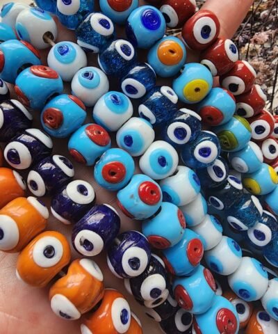 14 MM Cam Gözlü Bodrum Boncuğu Dizi
