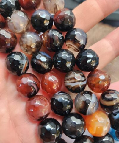 14 Mm Fasetli Akik Dogal Tas Boncuk 509