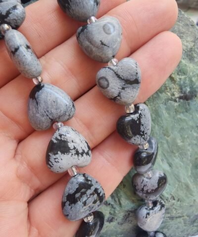 14 MM Kalp Karlı Obsidyen Taşı