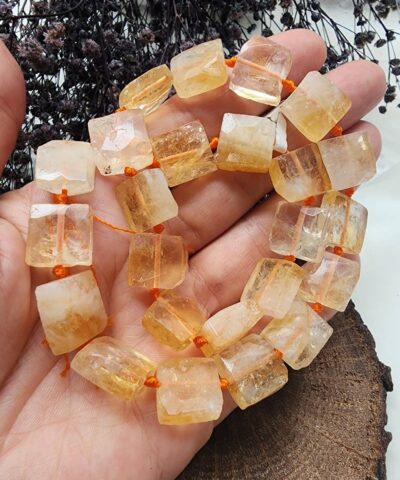 14x14 Mm Kare Sitrin Dogal Tasi 2