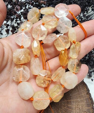 15 Mm Petek Sitrin Dogal Tasi