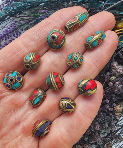 15 MM Rondela Afgan El Yapımı Turkuaz Boncuk