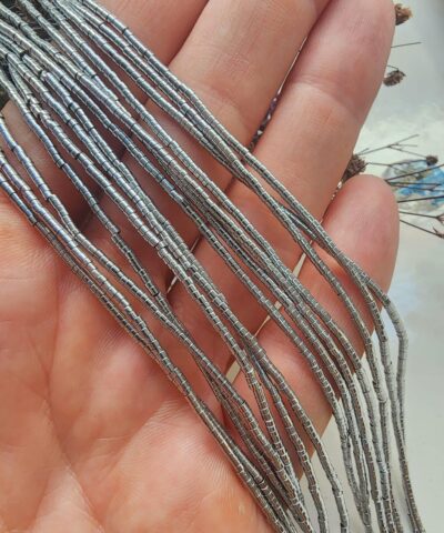 1.5x1.5 MM Disk Hematit Taşı - Gümüş