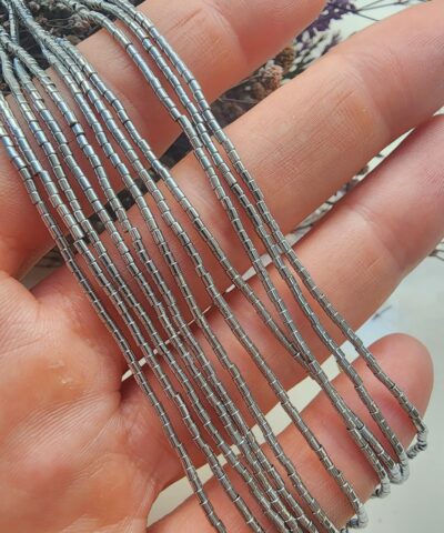 1.5x2 MM Bit Silindir Hematit Taşı - Gümüş