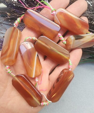 16x40 MM Dikdörtgen Yeşil Akik Taşı