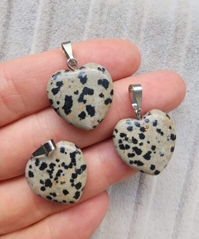 2 CM Kalp Benekli Jasper Taşı Kolye Ucu