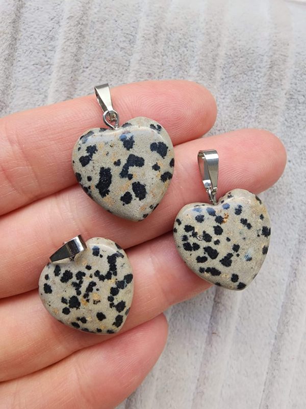 2 Cm Kalp Benekli Jasper Tasi Kolye Ucu