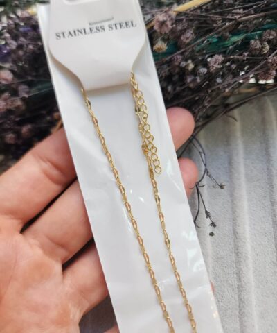 2 MM Badem Hazır Çelik Takı Zinciri 45 CM - 501