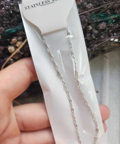 2 MM Badem Hazır Çelik Takı Zinciri 45 CM - 502
