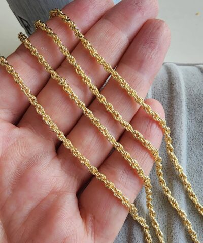2 Mm Hasir Burma Taki Zinciri Gold
