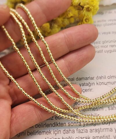 2 Mm Kure Hematit Dogal Tas Parlak Gold