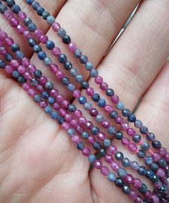 2 MM Yakut-Safir Fasetli Doğal Taş Boncuk
