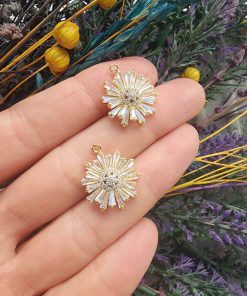 20 MM Güneş Baget Zirkon Çelik Kolye Ucu