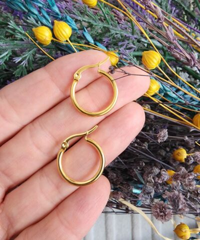 20 MM Modern Kalın Halka Çelik Küpe Kancası - 501