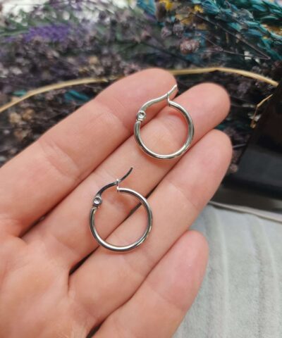 20 MM Modern Kalın Halka Çelik Küpe Kancası - 502