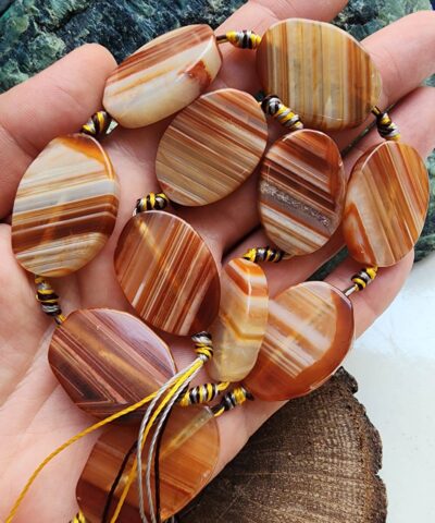 20x30 MM Oval Kahve Akik Taşı