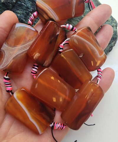 20x35 MM Dikdörtgen Kahve Akik Taşı