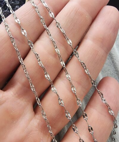 2.2 MM Çizgili Badem Çelik Takı Zinciri