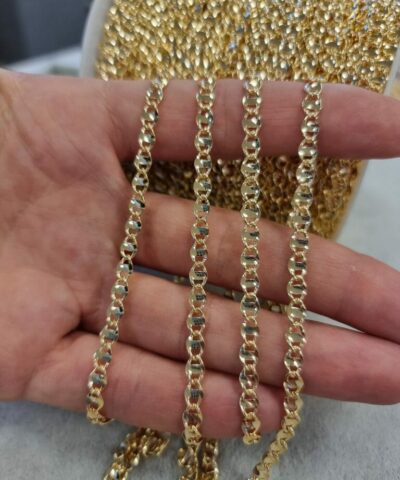 25 Mm İslemeli Karamaz Taki Zinciri Altin Kaplama