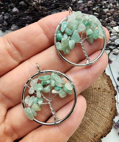 3 CM Ağaç Kırık Aventurin Taşı Kolye Ucu