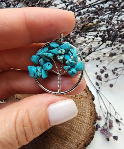 3 Cm Agac Kirik Turkuaz Tasi Kolye Ucu 3