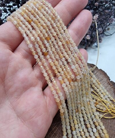 3 Mm Faset Sitrin Renkli Kuvars Dogal Tas 4