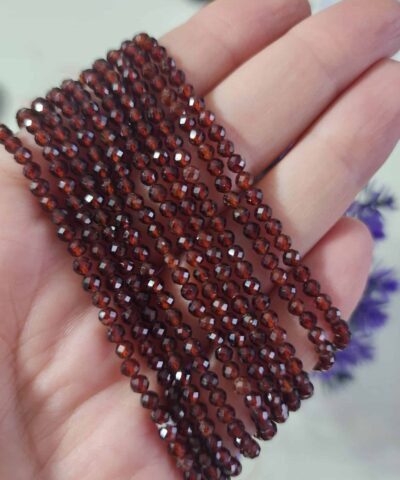 3 Mm Fasetli Granat Dogal Tas Boncuk