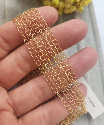 3 Mm Gurmet Altin Kaplama Kaynakli Uzatma Zinciri