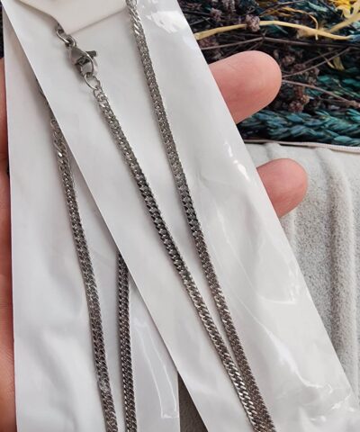 3 MM Traşlı Halka Hazır Çelik Takı Zinciri 55 CM
