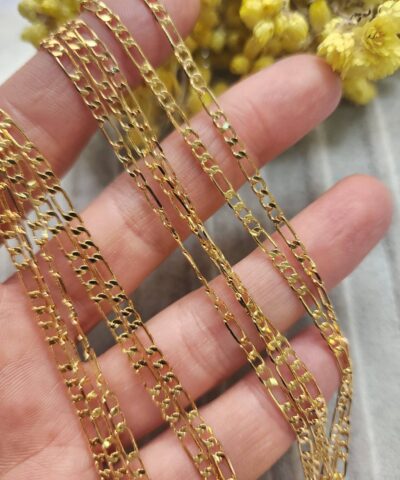 3 Mm Uclu Yassi Altin Kaplama Taki Zinciri