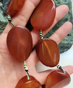 30x40 MM Oval Eğik Karnelyan Akik Taşı
