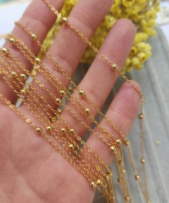 3.5 MM Ara Toplu Altın Kaplama Takı Zinciri