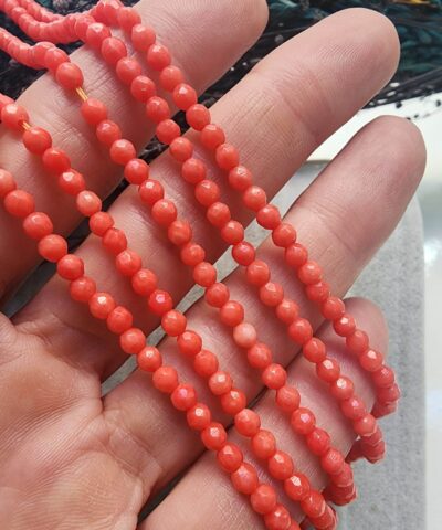 3.5 MM Fasetli Küre Mercan Doğal Taşı - 502