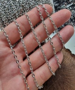 3x4 MM Gümüş Ataç Takı Zinciri
