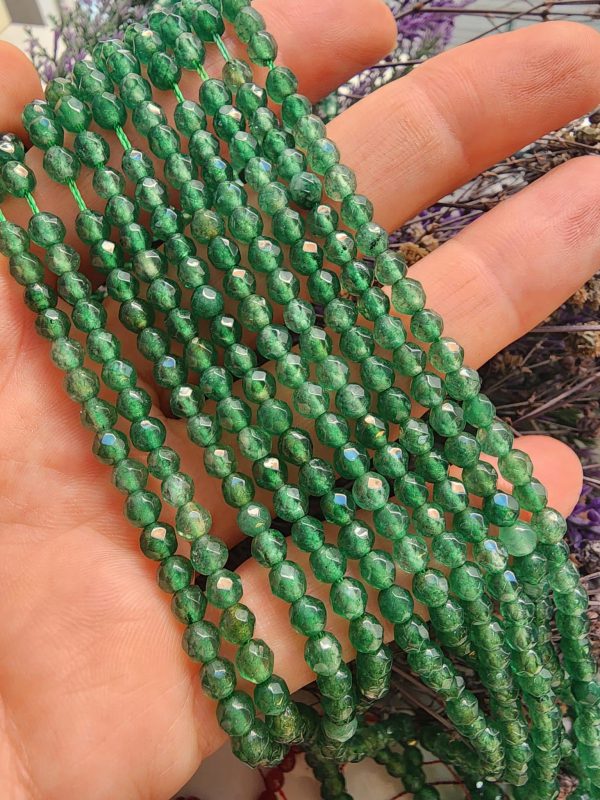 4 MM Faset Ceyt Yeşil Akik Taşı