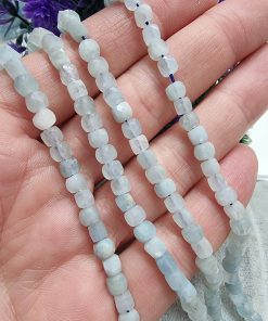4 MM Küp Akuamarin Doğal Taş