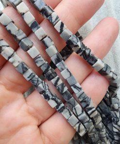 4 MM Küp Zebra Jasper Taşı Dizi AAA