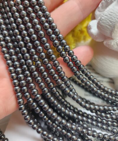 4 Mm Kure Hematit Dogal Tas Boncuk Fume