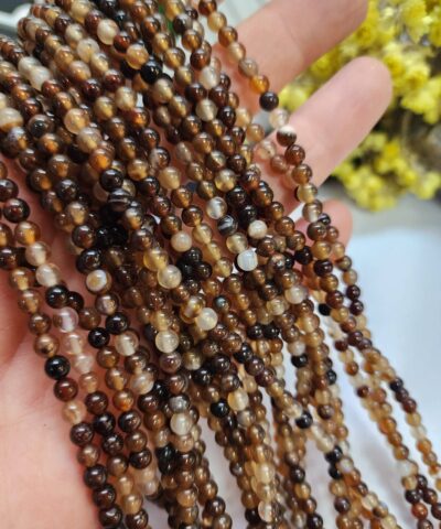 4 MM Küre Soft Kahve Akik Taşı