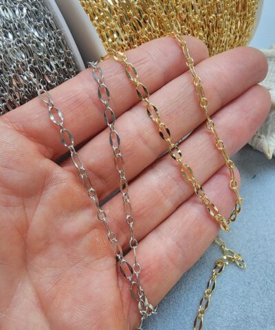 4 Mm Oval Badem Taki Zinciri