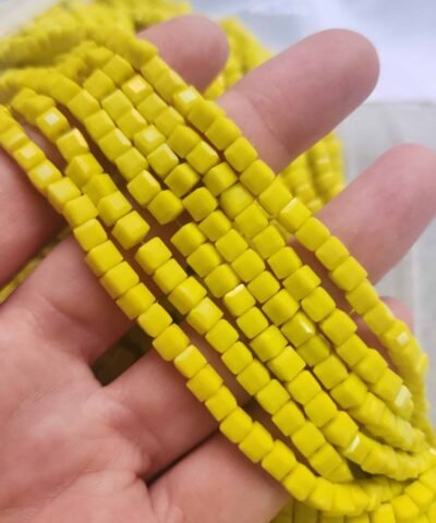 4 MM Sarı Küp Kristal