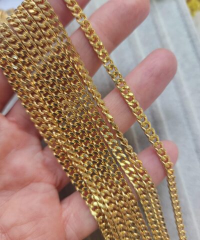 4 Mm Trasli Altin Kaplama Kuyumcu Zinciri 2