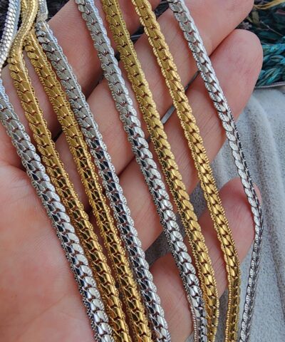 4 MM Yassı Yılan Çelik Takı Zincir