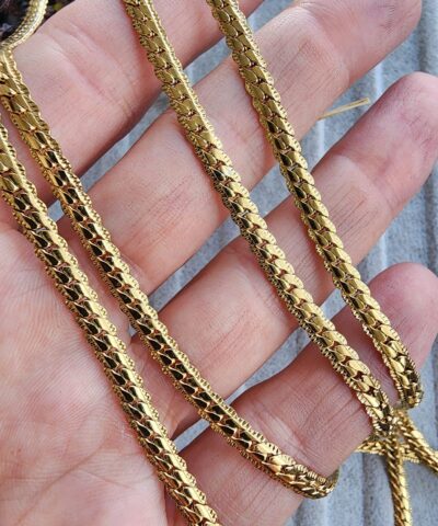 4 MM Yassı Yılan Çelik Takı Zincir - 502