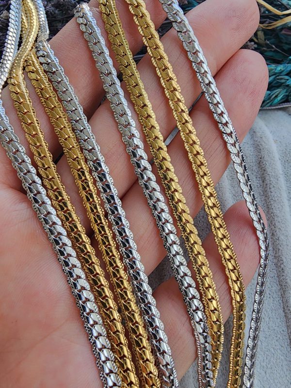4 MM Yassı Yılan Çelik Takı Zincir
