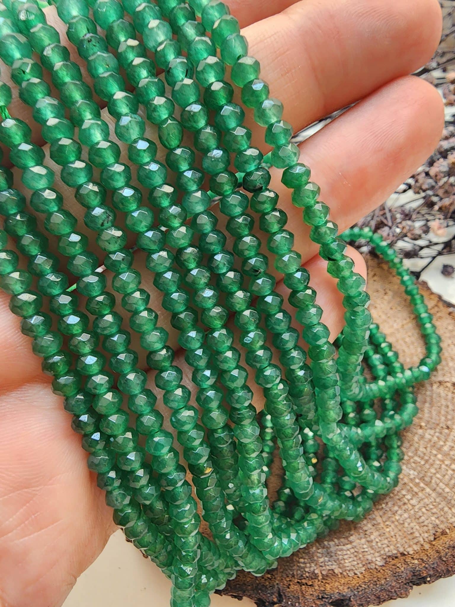 4 Mm Yesil Akik Rondela Dogal Tas 2