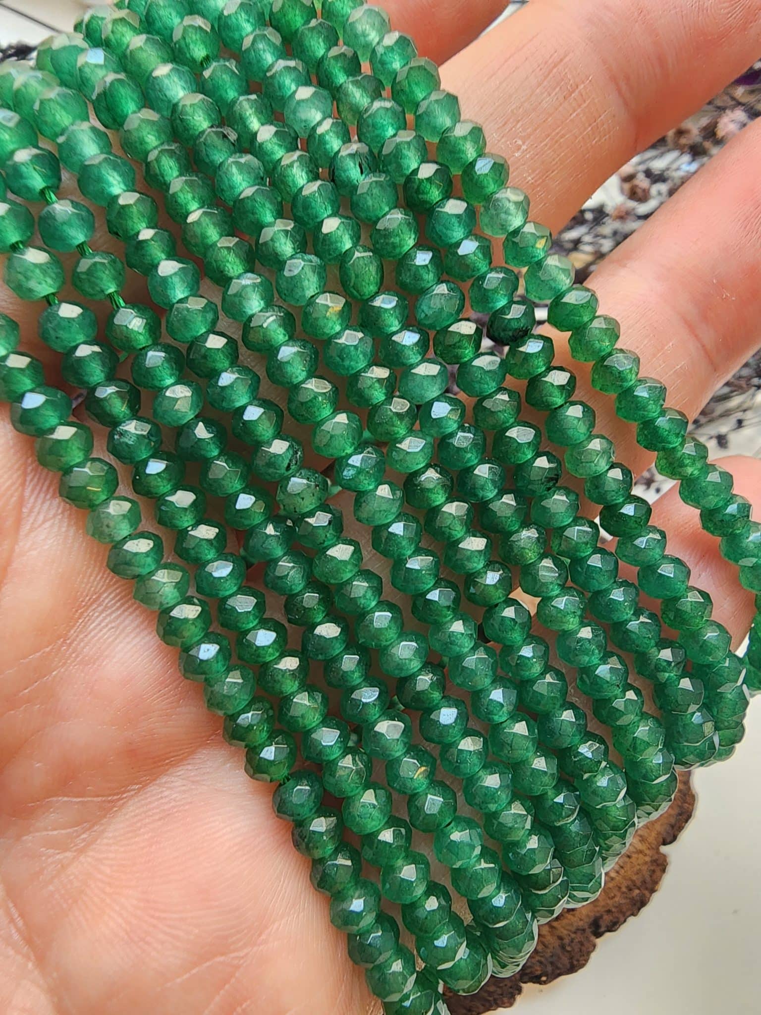 4 Mm Yesil Akik Rondela Dogal Tas 3