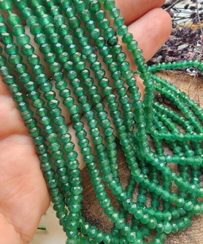 4 Mm Yesil Akik Rondela Dogal Tas