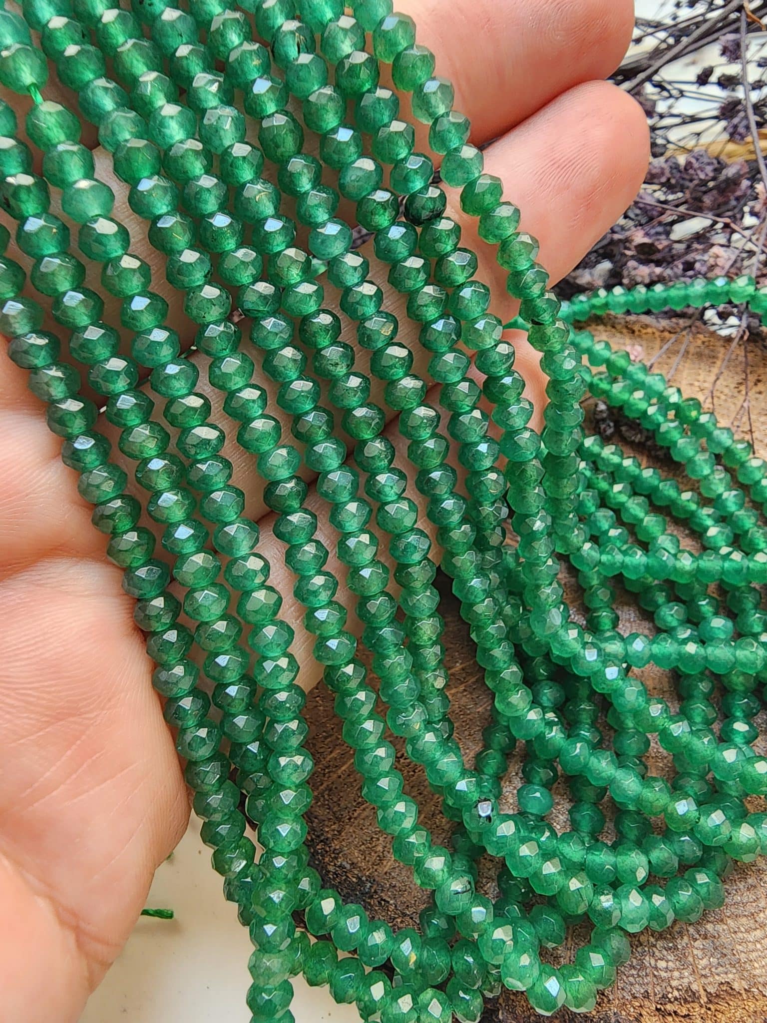 4 Mm Yesil Akik Rondela Dogal Tas