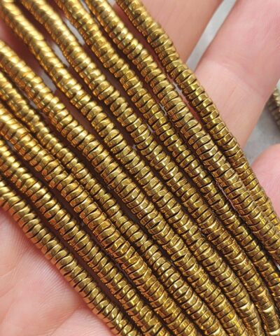 4x1 Mm Sekilsiz Disk Hematit Dogal Tas Gold